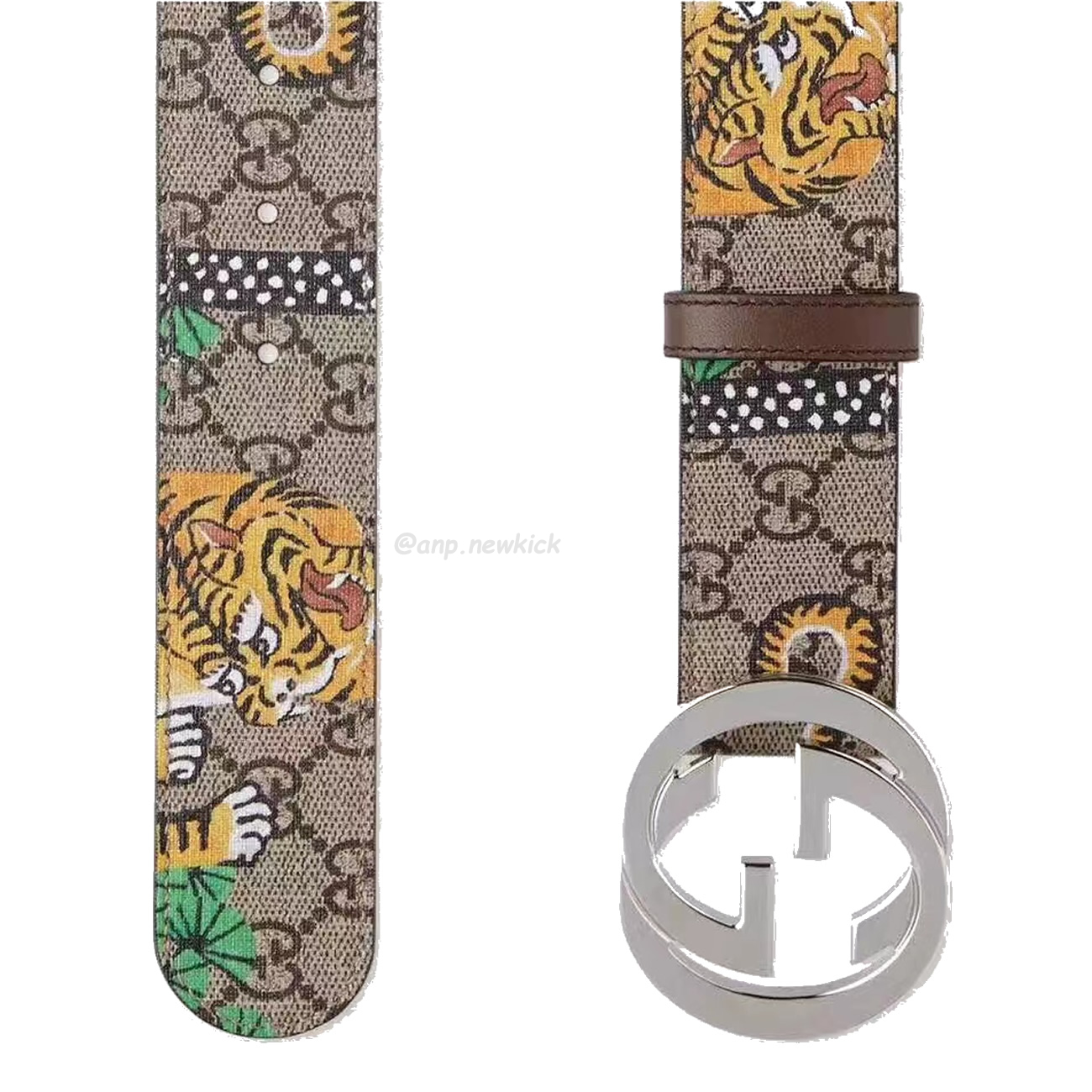 Gucci Interlocking G Belt Supreme Gg Bengal Beige Brown Multicolor (6) - newkick.app